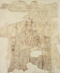 Madonna and Child Enthroned, drawing for a fresco